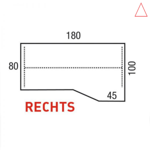 Los alfablad 180x100/80x45cm Rechts