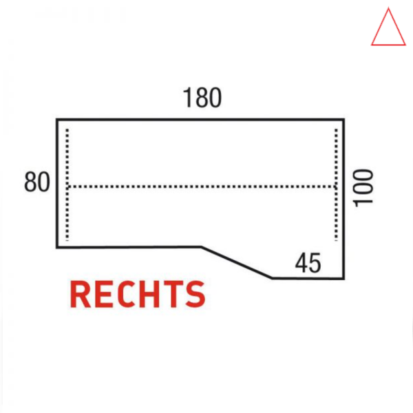 Los alfablad 180x100/80x45cm Rechts