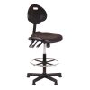 Hoge zwarte werkstoel