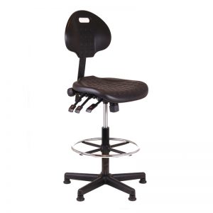 Hoge zwarte werkstoel