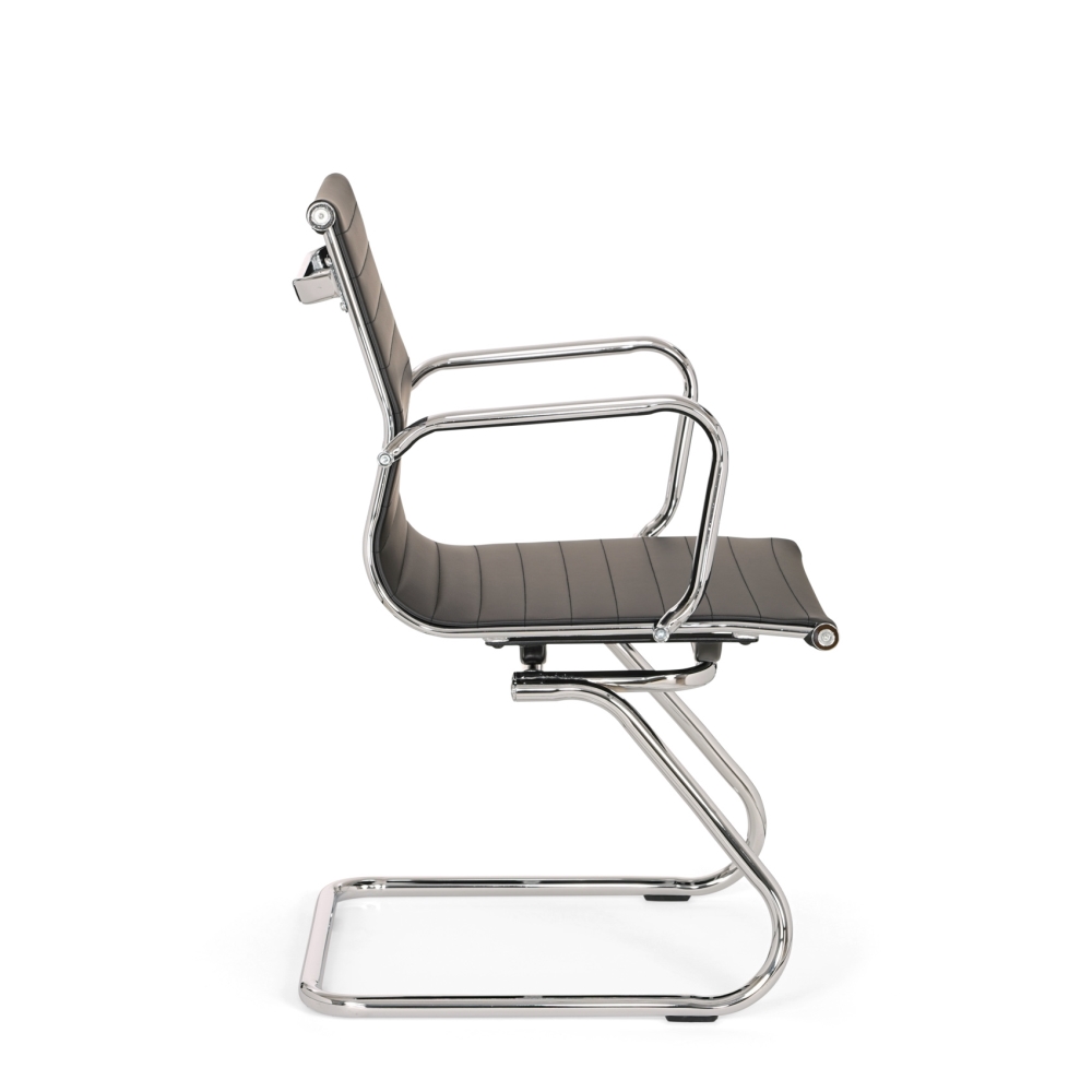 Vergaderstoel Assemblee leder met chroom – Luxe en Comfort - Afbeelding 4