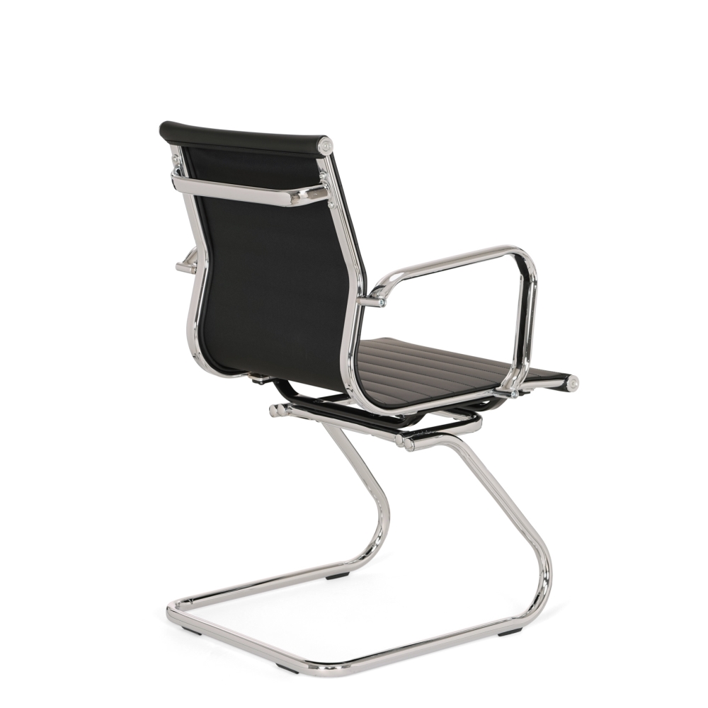 Vergaderstoel Assemblee leder met chroom – Luxe en Comfort - Afbeelding 2