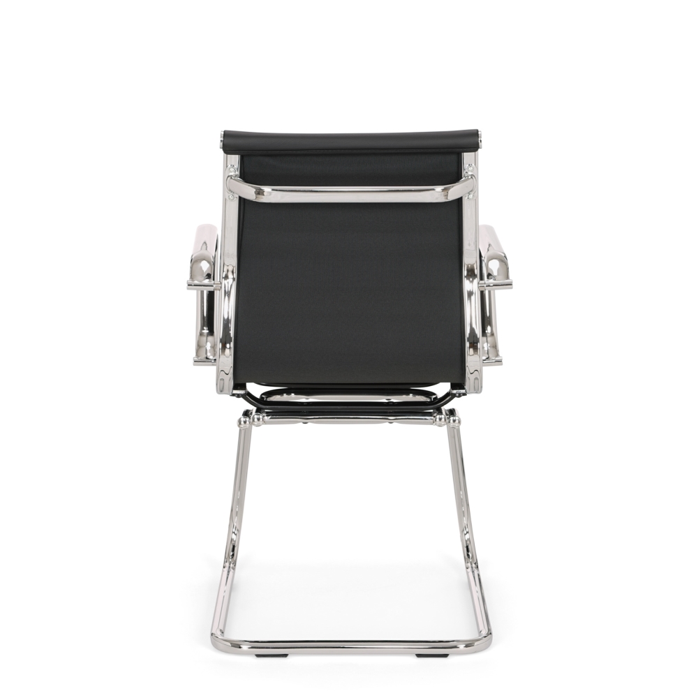 Vergaderstoel Assemblee leder met chroom – Luxe en Comfort - Afbeelding 3