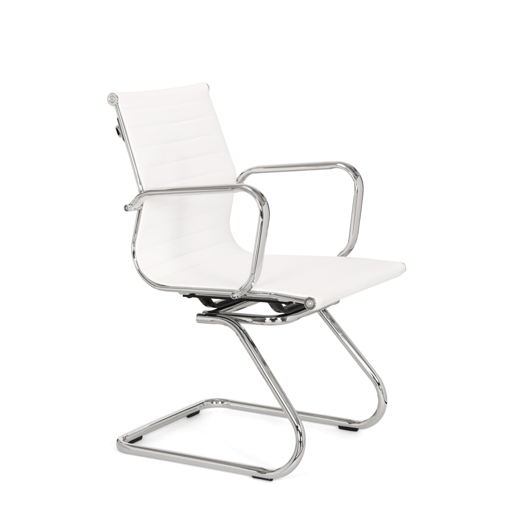 Vergaderstoel Assemblee leder met chroom – Luxe en Comfort - Afbeelding 6