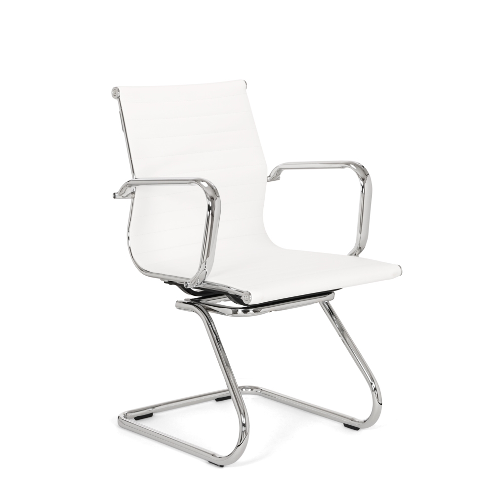 Vergaderstoel Assemblee leder met chroom – Luxe en Comfort - Afbeelding 7