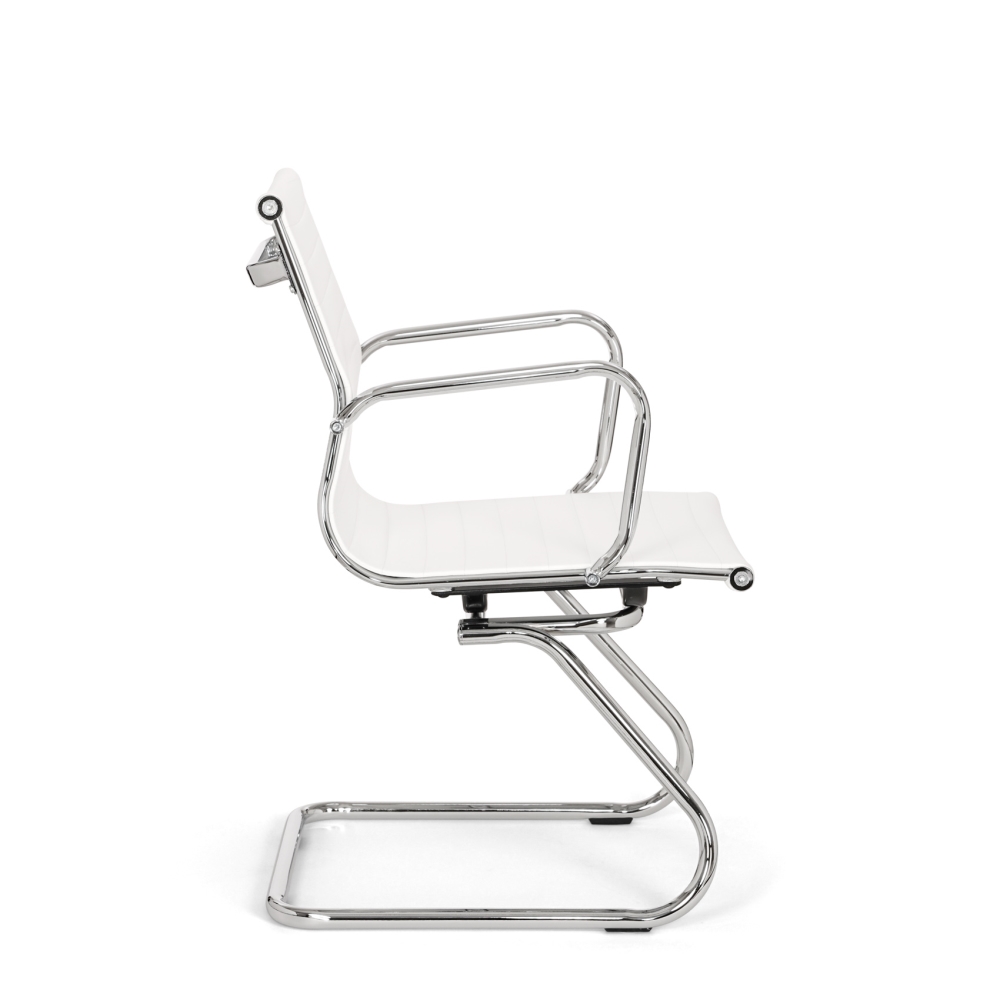 Vergaderstoel Assemblee leder met chroom – Luxe en Comfort - Afbeelding 8