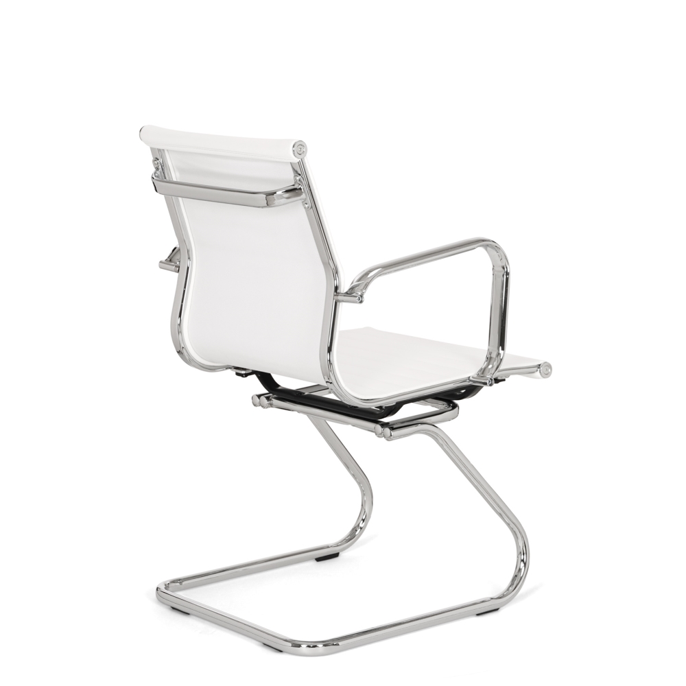 Vergaderstoel Assemblee leder met chroom – Luxe en Comfort - Afbeelding 9