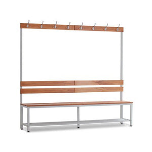 Kleedkamerbank Grijs/Beuken - MD-Projecten