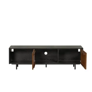 tv meubel ray -zwart rustiek eiken 150 cm