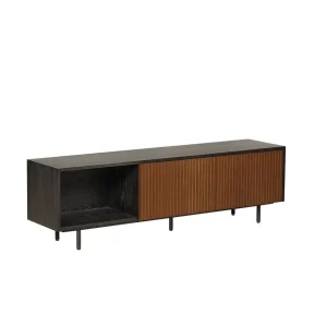 tv meubel ray -zwart rustiek eiken 150 cm