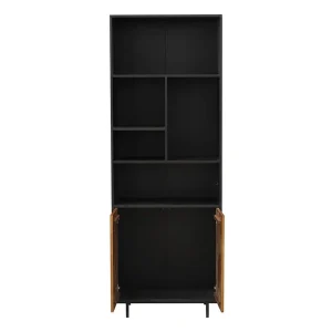 wandkast bradley zwart rustiek eiken 80x220