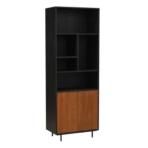 wandkast bradley zwart rustiek eiken 80x220