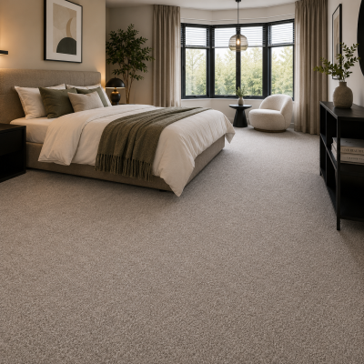 Zacht tapijt op rol in moderne slaapkamer voor woningen, hotels, kantoren en projectinrichting | MD Projecten