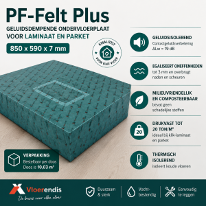 PF-Felt Plus geluiddempende ondervloerplaat 850x590x7 mm voor laminaat en parket
