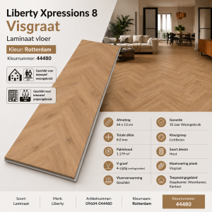 Liberty Xpressions 8 Visgraat laminaat Rotterdam 44480 in licht eiken uitvoering