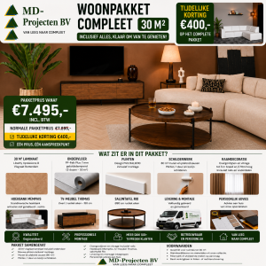 Woonpakket Compleet 30 m² | MD-Projecten kantoormeubel van MD Projecten