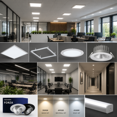 Complete LED verlichtingsoplossingen van MD Projecten met LED panelen, downlights, inbouwspots en energiezuinige kantoorverlichting.
