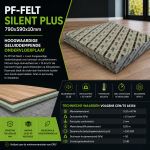 PF-Felt Silent Plus 790 × 590 × 10 mm Geluiddempende Ondervloer kantoormeubel van MD Projecten