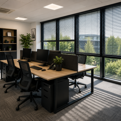 Aluminium luxaflex voor kantoor inclusief inmeten en montage door MD Projecten