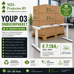 YOUP 03 Doe-Het-Zelf Ombouwpakket – 16 Werkplekken kantoormeubel van MD Projecten