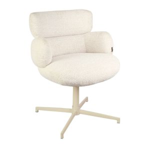 Eetkamerstoel Coco draaibaar in beige polyester