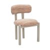 Eetkamerstoel Bolt chenille in beige en roze