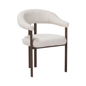 Eetkamerstoel Nori met linnenmix in off-white of taupe