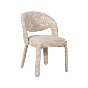 Eetkamerstoel Nala in taupe met luipaardprint