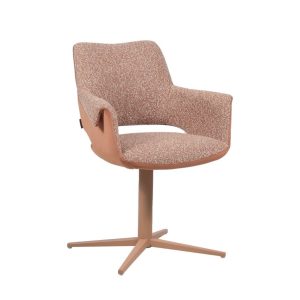 Eetkamerstoel Jules draaibaar in terracotta bouclé