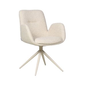 Eetkamerstoel Alex draaibaar in taupe bouclé