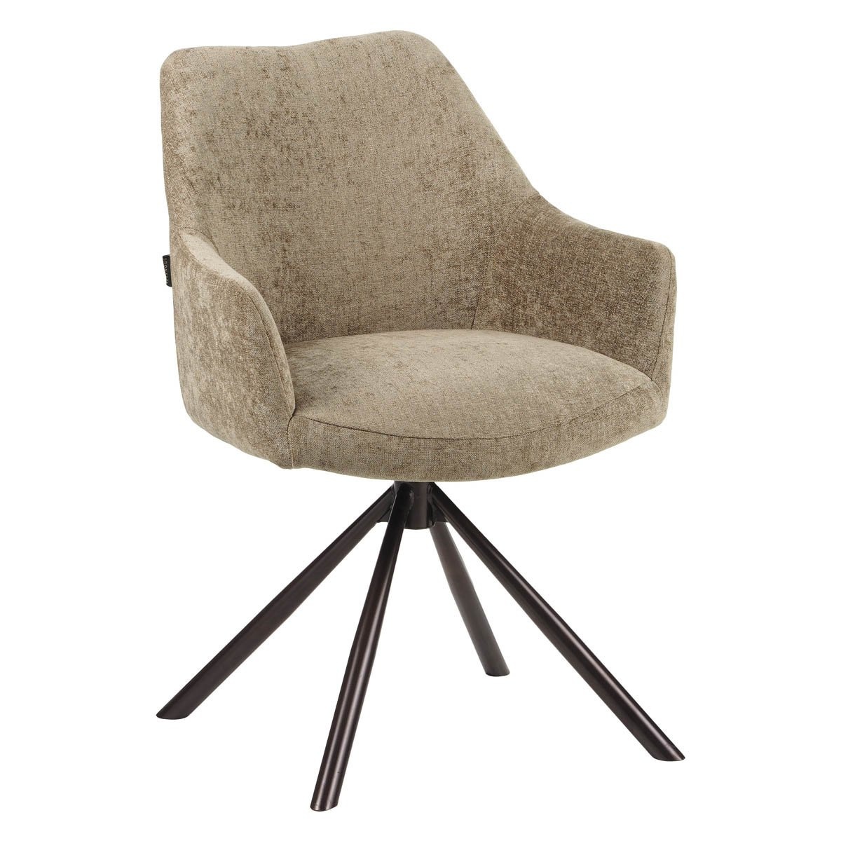 Draaibare eetkamerstoel Kay in taupe velvet