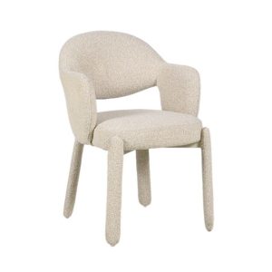 Eetkamerstoel June in taupe bouclé stof