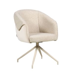 Eetkamerstoel Riley draaibaar in taupe bouclé