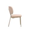 Eetkamerstoel Rosa velvet in beige met taupekleurig frame