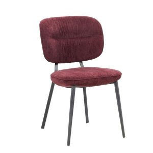 Eetkamerstoel Rosa velvet in paars met zwart frame