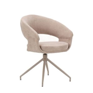 Draaibare Suzie eetkamerstoel in beige velvet