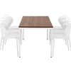 PRIME kantinetafel 160 bij 80 cm cognac walnoten met wit frame, stoelen ter illustratie
