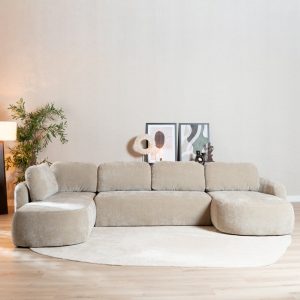 Taupe U-bank Vienna in een tweede woonkameropstelling