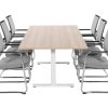 TUBE vergadertafel 200x80 cm Scandinavisch eiken met wit frame, exclusief stoelen