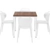 PRIME kantinetafel 80 bij 80 cm cognac walnoten met wit frame, stoelen niet inbegrepen