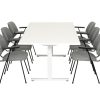 TUBE vergadertafel 200x80 cm volledig wit, exclusief stoelen