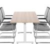 TUBE spreektafel 180×80 cm Scandinavisch eiken met wit onderstel; exclusief stoelen