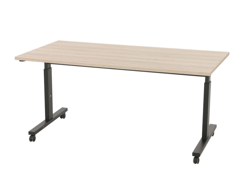 TUBE verrijdbare klaptafel 160x80 cm Scandinavisch eiken met zwart frame