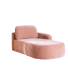 Chaise longue Vienna in roze chenille, rechteruitvoering