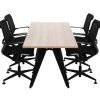 Cheak vergadertafel 200x80 cm Scandinavisch eiken met zwart frame, exclusief stoelen