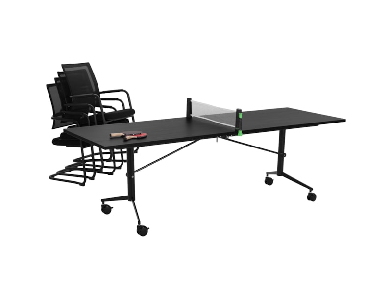 FOLD verrijdbare klaptafel 260x100 cm volledig zwart - Afbeelding 11