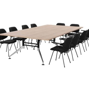 SIGN vergadertafel 320x160 cm Scandinavisch eiken zwart chroom - Afbeelding 12