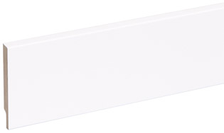 Stijlplint blok wit gelakt - Stijlplint Blok Wit Gelakt 15X80X2440mm