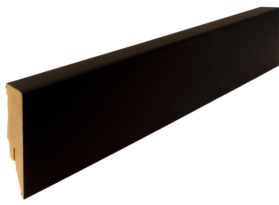 Stijlplint blok zwartfolie mat – 250 cm - Stijlplint blok zwartfolie mat 16x100x2500mm