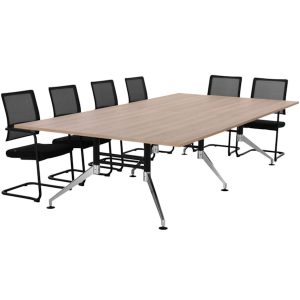 SIGN vergadertafel 320x160 cm Scandinavisch eiken zwart chroom - Afbeelding 5